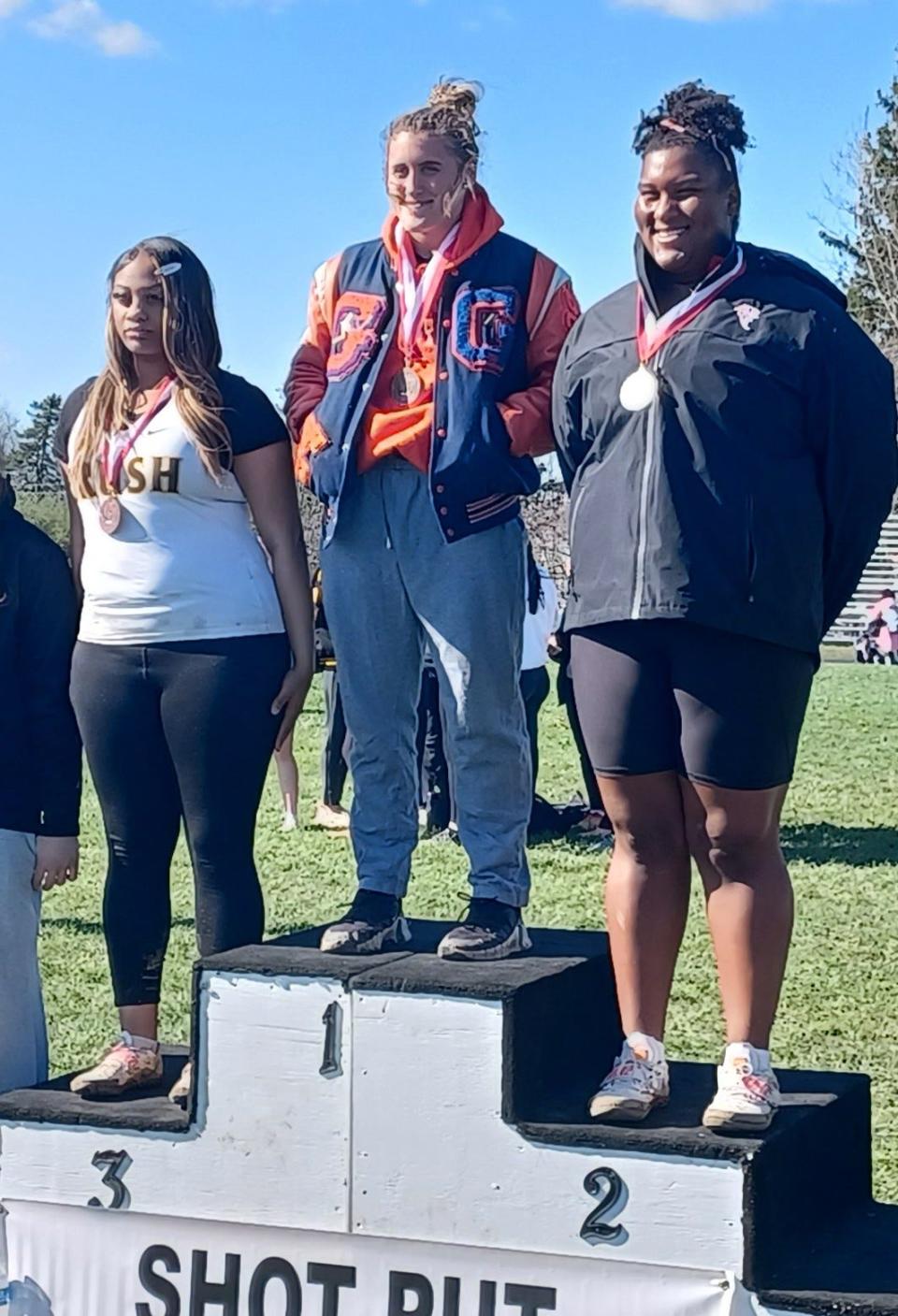 Galion's Miranda Stone, a Duke commit, swept the shot put and discus in the 91st Mehock Relays