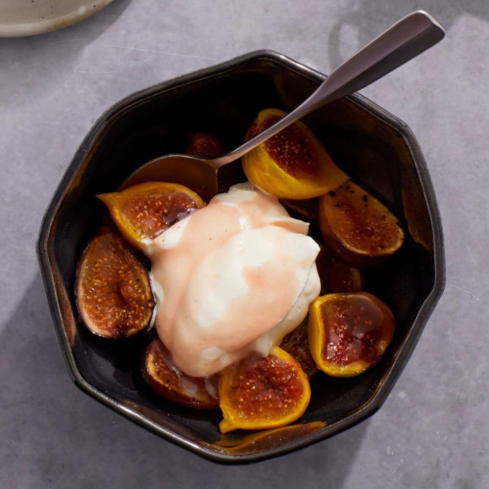 17) Roasted Figs with Coconut Whip