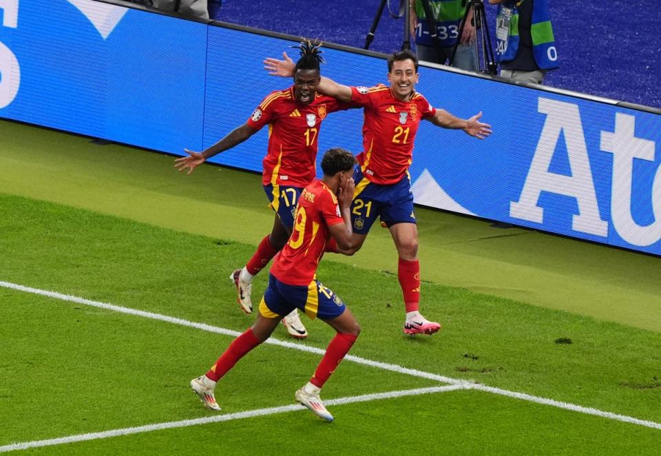 Mikel Oyarzabal celebrates what proved to be the winning goal (Andrew Milligan/PA) (PA Wire)