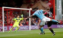 Football Soccer - AFC Bournemouth v Manchester City - Barclays Premier League - Vitality Stadium - 2/4/16 Aleksandar Kolarov scores the fourth goal for Manchester City Reuters / Eddie Keogh Livepic EDITORIAL USE ONLY.