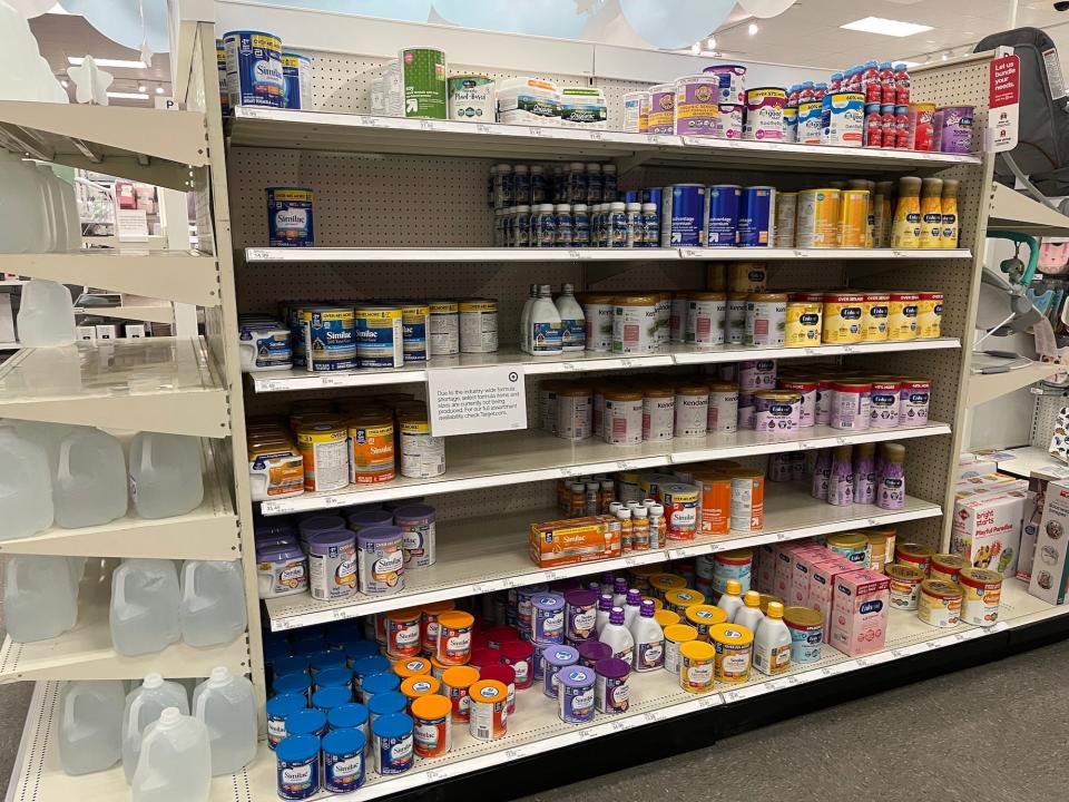 Baby formula at Target in Wisconsin.