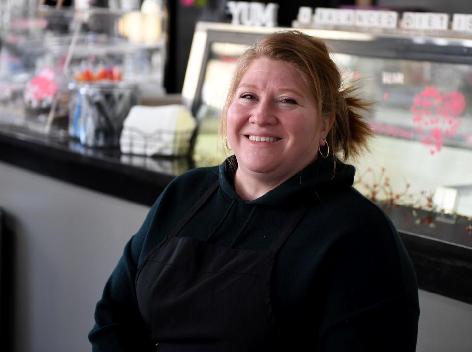 Nicole Rogers, owner of Two Scoops Ice Cream & Waffles, Wednesday, Feb. 21, 2024, at 100 E Main St #110 in Salisbury, Maryland