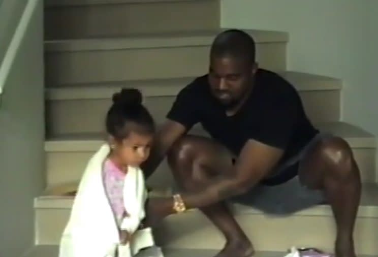 Kim's video shows just how much she and Kanye dote on their children.
