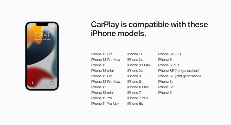 apple carplay compatibility list