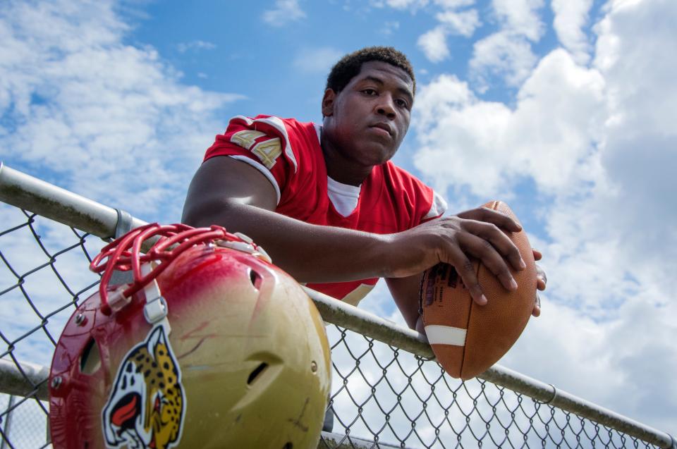 Montra Edwards Jr., of Lexington, plays defensive line at Holmes County Central High.