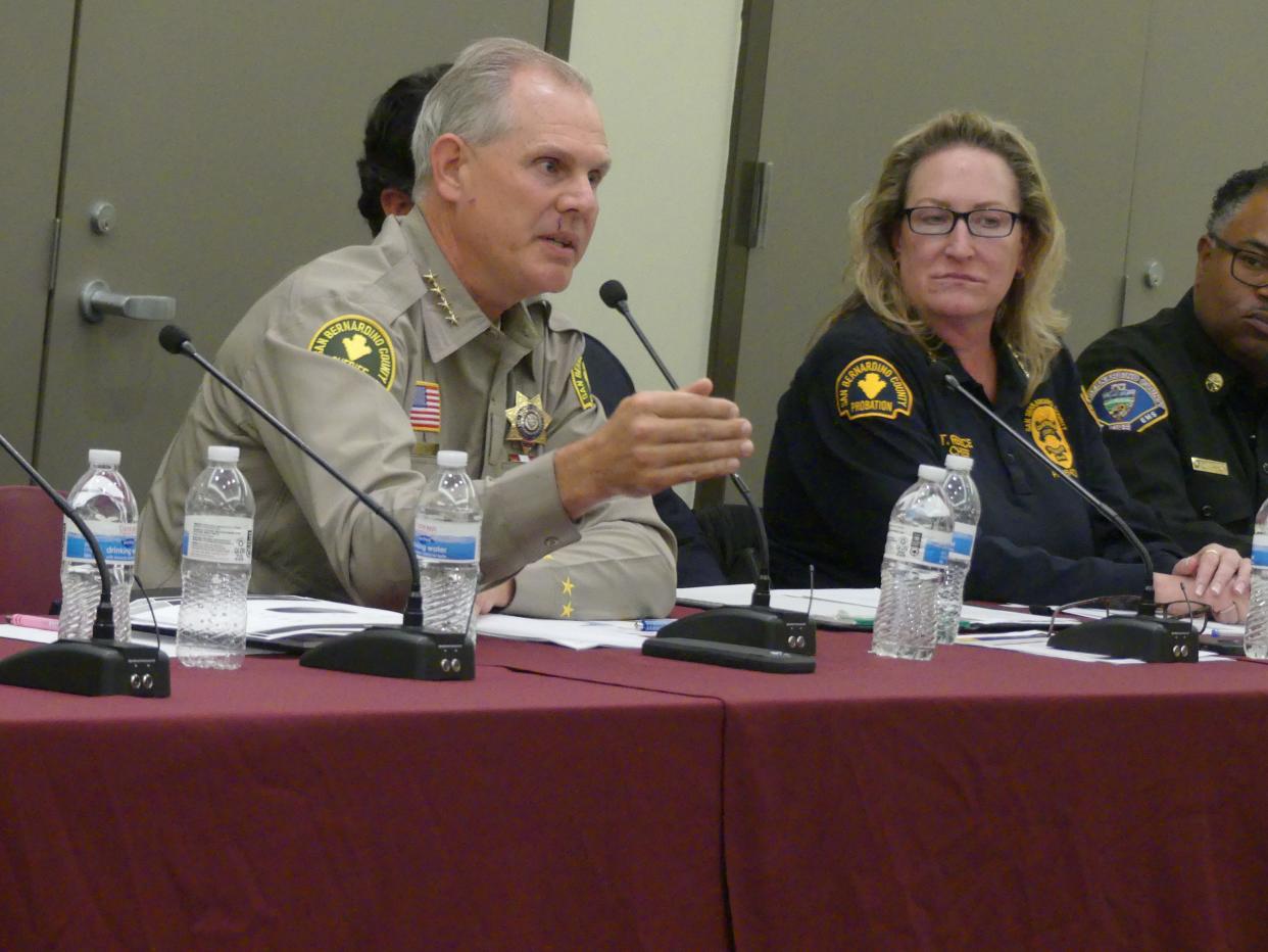 San Bernardino County Sheriff Shannon Dicus and SBC Chief Probation Officer Tracy Reece were part of a panel of county leaders invited to discuss strategies to achieve equity during a Town Hall meeting at Victor Valley College.