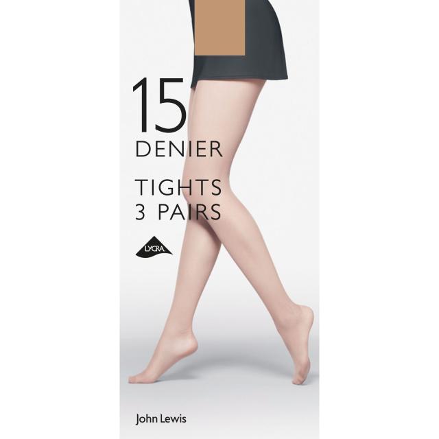 John Lewis 7 Denier Barely There Non-Slip Tights in Natural