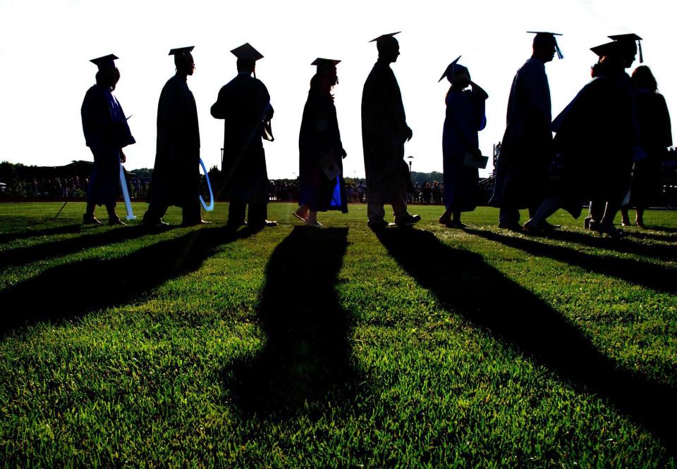 Shadows of college graduates