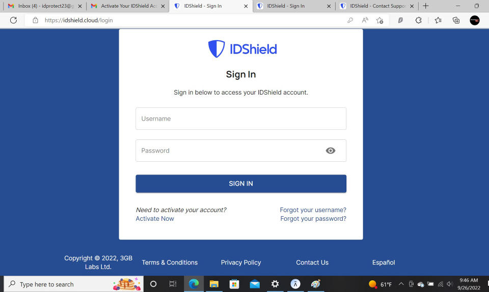 ID Shield app screenshot