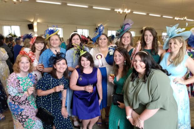 Lady ambassador, Carys Phillips and friends at Ladies' Day. Picture: Western Telegraph