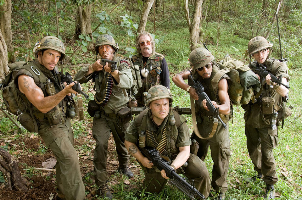 The cast of Tropic Thunder in the 2008 comedy. (Photo: DreamWorks/Courtesy Everett Collection)