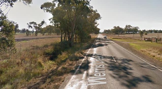 Police believe Shonae McCabe swerved into a tree while trying to avoid a duck on Werris Creek Road on Sunday morning. Source: Google