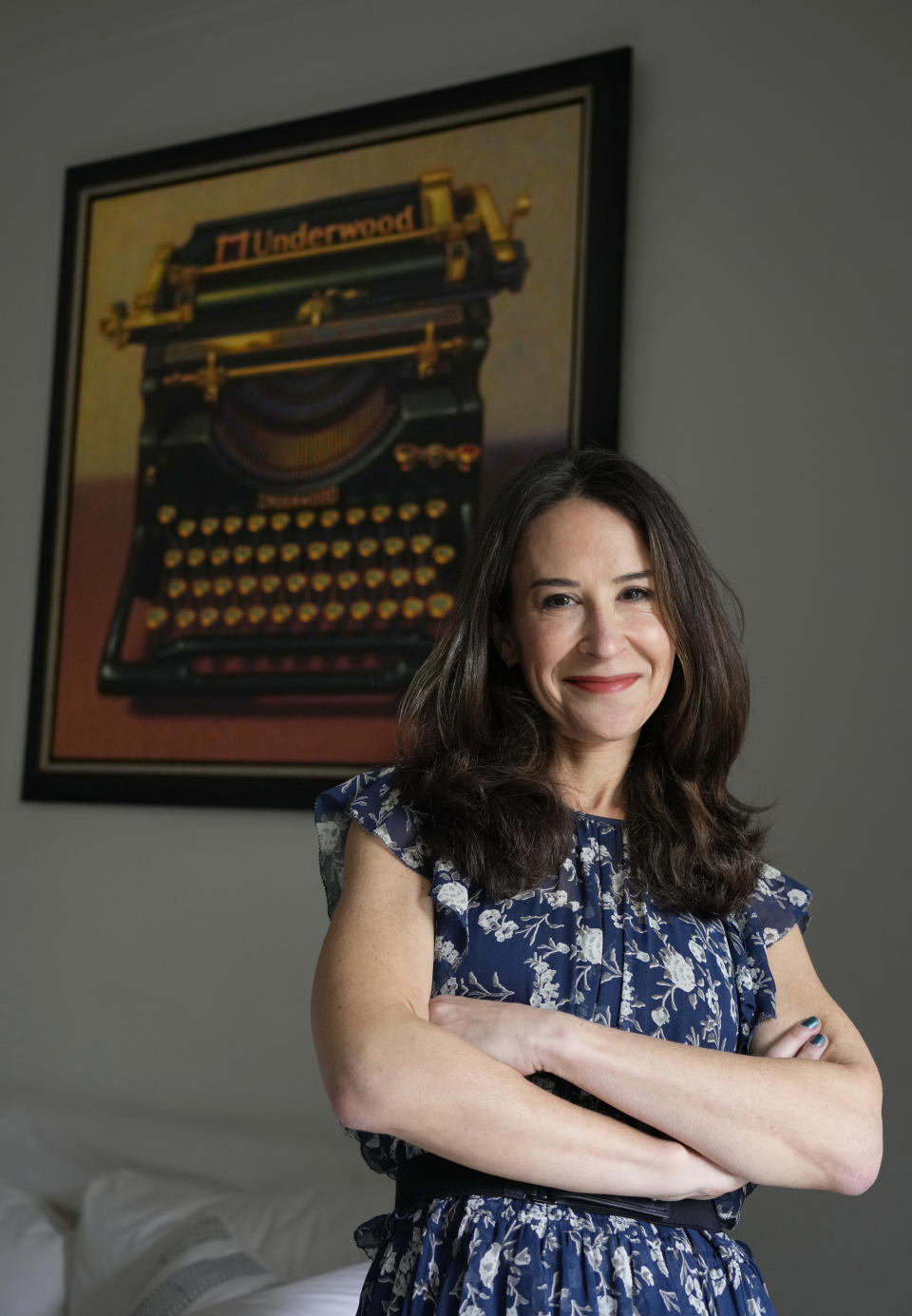 Author Allison Winn Scotch poses for a portrait in her home office, Monday, Feb. 26, 2024, in Los Angeles. (AP Photo/Chris Pizzello)