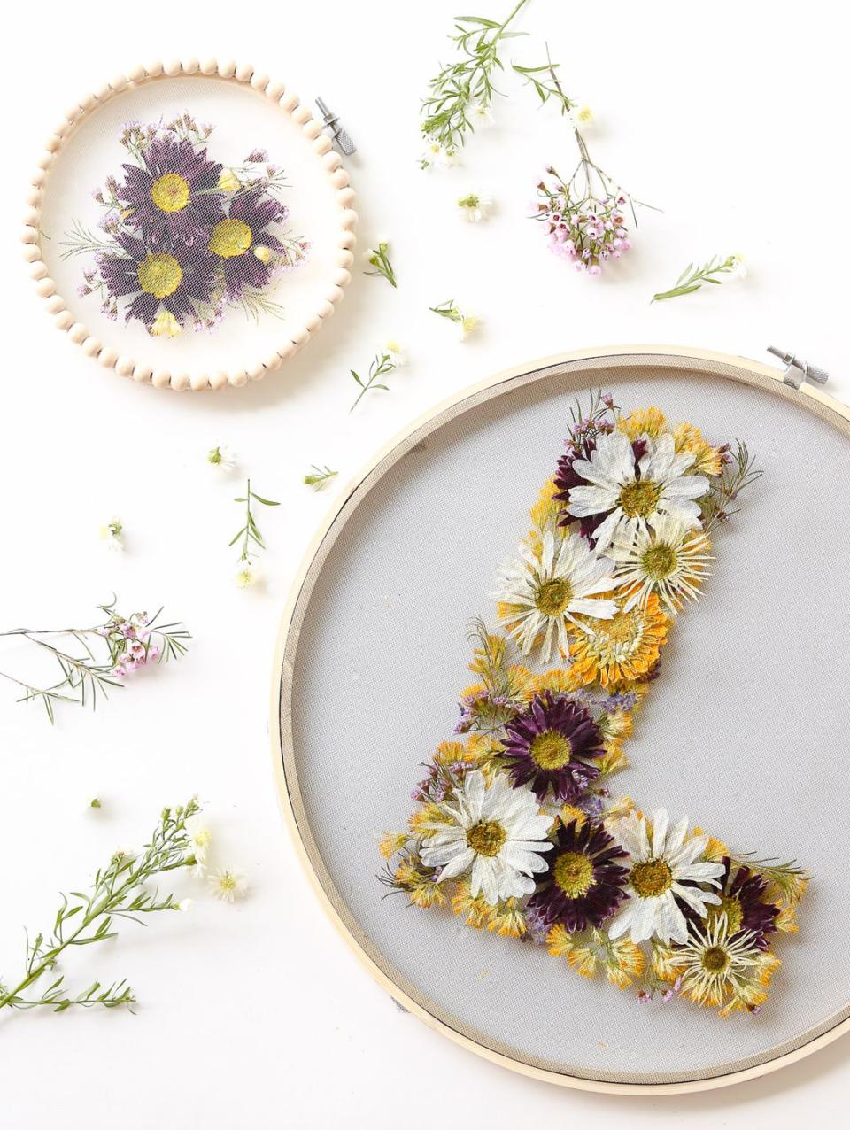 Pressed Floral Hoops