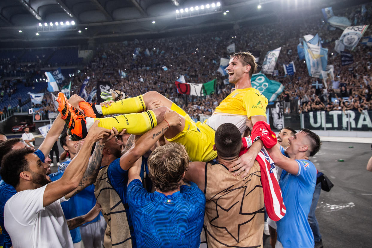 Ivan Provedel was celebrated as a hero after his late equalizer Tuesday. (Ivan Romano/Getty Images)