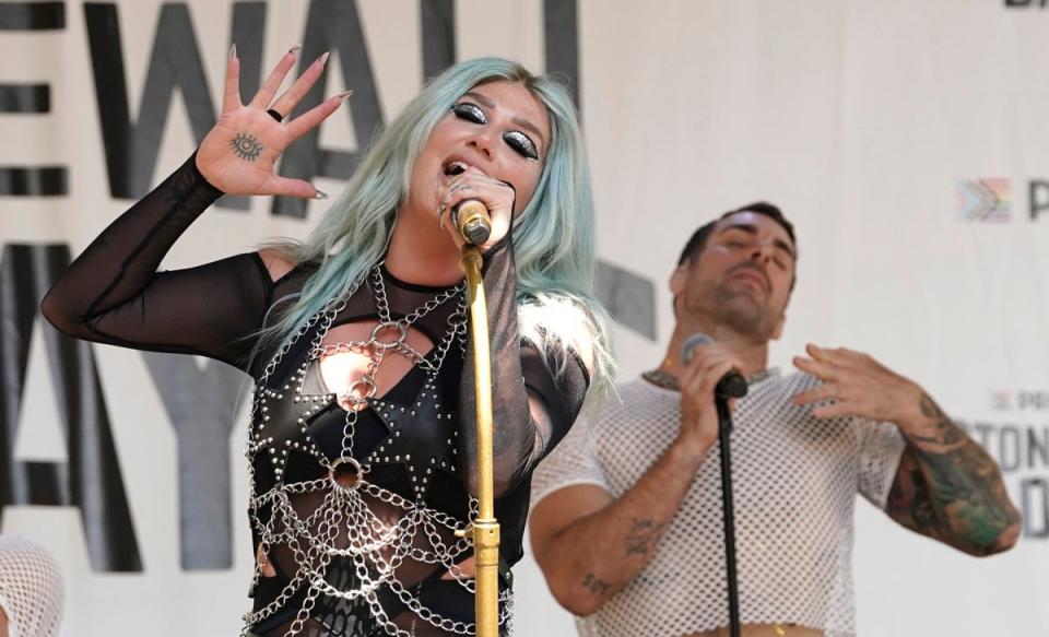Kesha is known for songs such as Timber and Tik Tok (AFP via Getty Images)