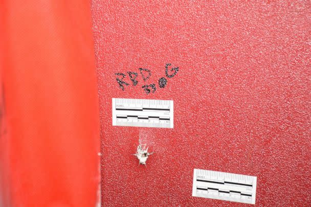 PHOTO: Photo of the stray bullet that went through classroom 109's wall. (Obtained by ABC News from Texas Dept. of Public Safety Investigative File)