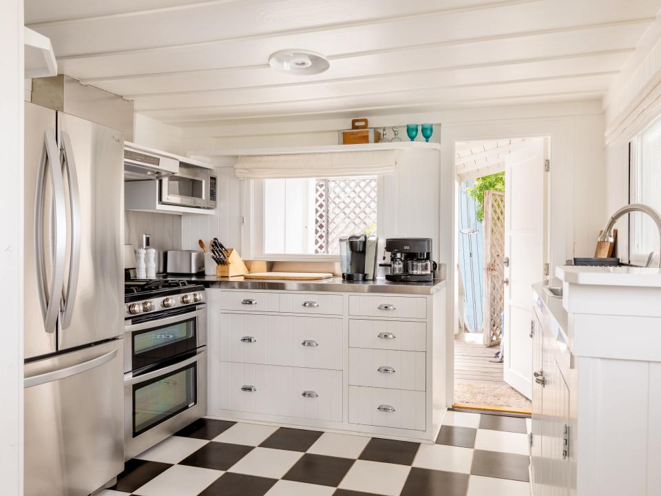 The kitchen in Ashton Kutcher and Mila Kunis' beach house in California.