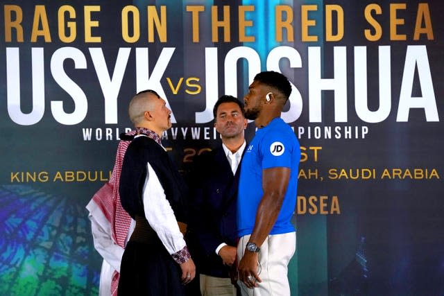 Oleksandr Usyk and Anthony Joshua will meet in the ring on Saturday 