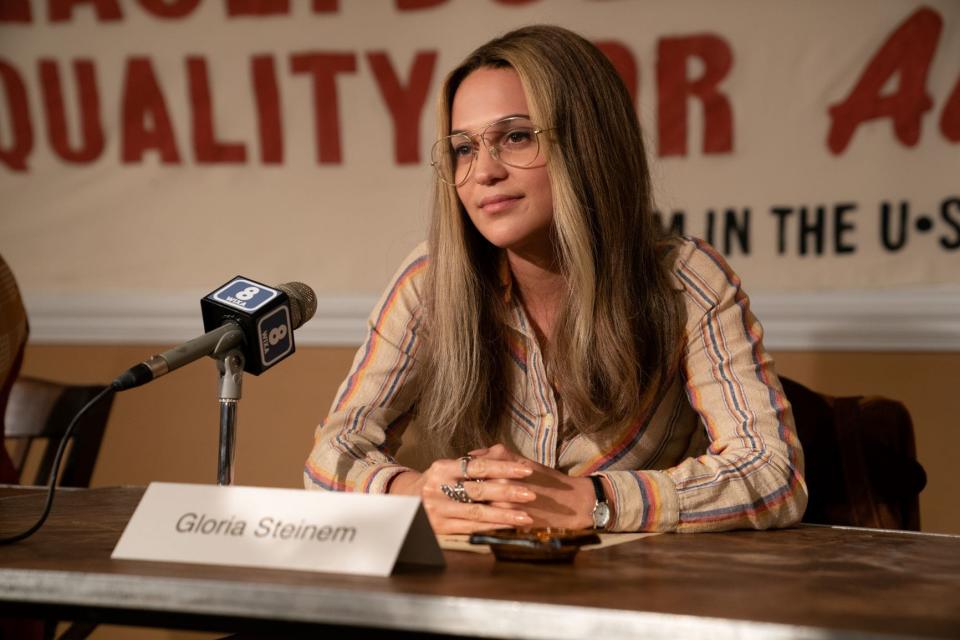 Alicia Vikander plays Gloria Steinem as a young adult in "The Glorias."