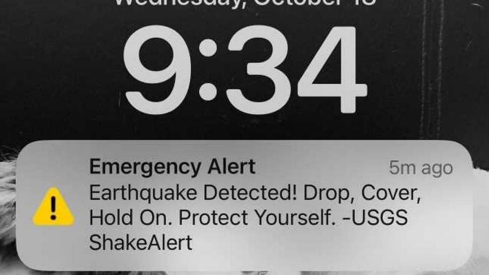 A ShakeAlert message was sent to cellphone users in Sacramento County and the surrounding area just before 9:30 a.m. on Wednesday, July 18, 2023, for a magnitude-4.1 earthquake near Isleton.