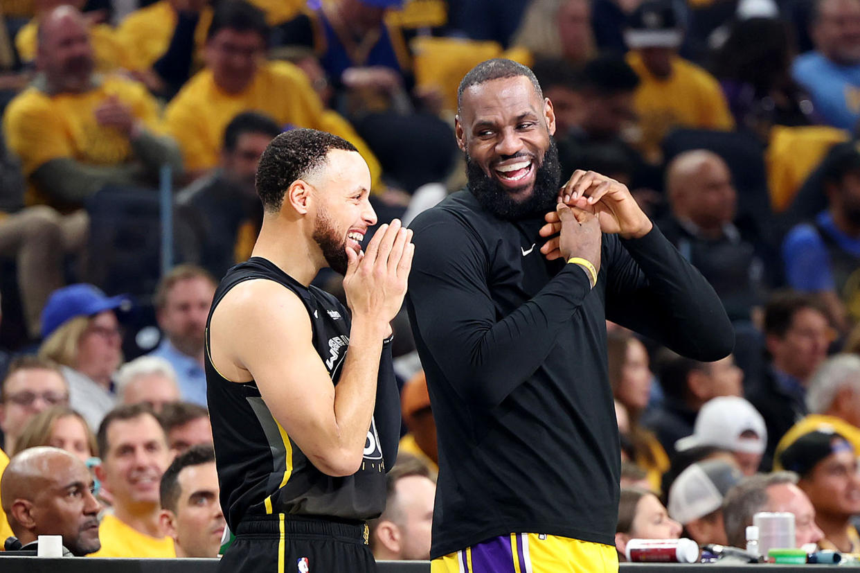 Golden State Warriors guard Stephen Curry and Los Angeles Lakers' LeBron James headline a group of exciting Team USA commitments for the upcoming Paris Olympics. (Photo by Ray Chavez/MediaNews Group/The Mercury News via Getty Images)