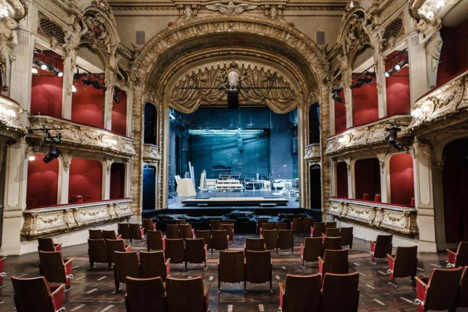 Select audience … the Berliner Ensemble auditorium with stripped-out seats.