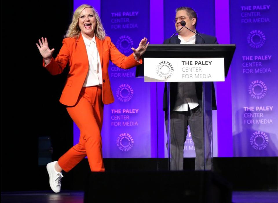 Amy Poehler and Patton Oswalt | Brian To for The Paley Center for Media