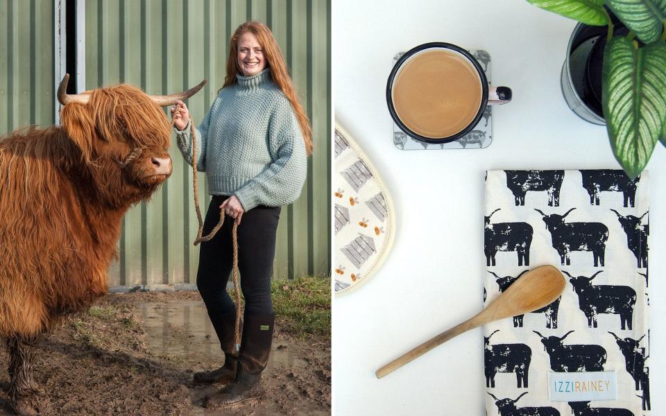 Country lifestyle: Izzi Rainey (25) is a textiles designer inspired by her work on the farm - Tony Buckingham