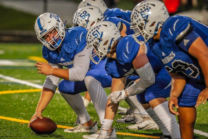 Friday night Florida High School Athletic Association football action as the Wellington Community High School Wolverines hosted the Palm Beach Central Broncos in Wellington, Fla, on October 29, 2021.