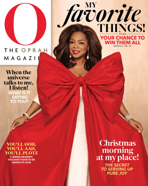 O, The Oprah Magazine December 2019 cover. Photo: Ruven Afanador/Courtesy of Hearst