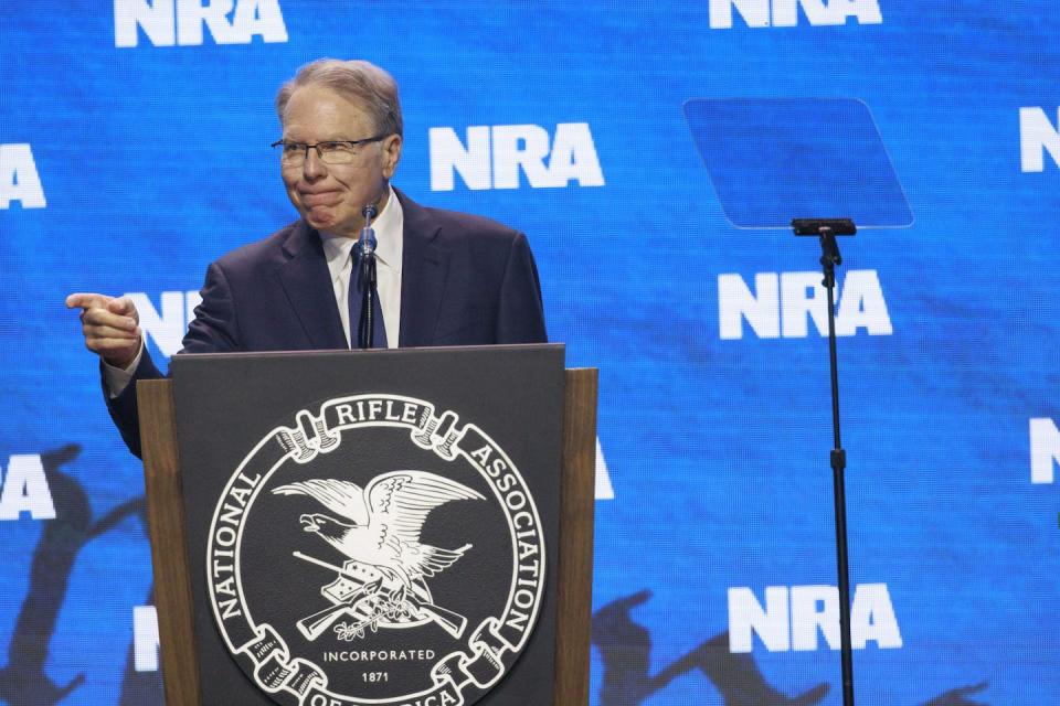 Wayne LaPierre was still calling the shots at the NRA until January 2024, long after serious allegations against him came to light. <a href="https://www.gettyimages.com/detail/news-photo/executive-vice-president-and-ceo-wayne-lapierre-speaks-to-news-photo/1251837046?adppopup=true" rel="nofollow noopener" target="_blank" data-ylk="slk:Jeremy Hogan/SOPA Images/LightRocket via Getty Images;elm:context_link;itc:0;sec:content-canvas" class="link ">Jeremy Hogan/SOPA Images/LightRocket via Getty Images</a>