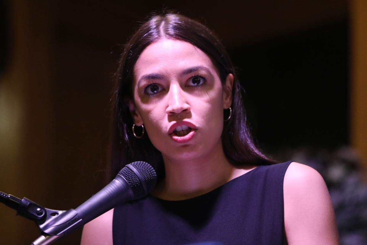 <p>File image: AOC has been vocal against allowing Donald Trump walk away from his role during the 6 January riots</p> (Getty Images)