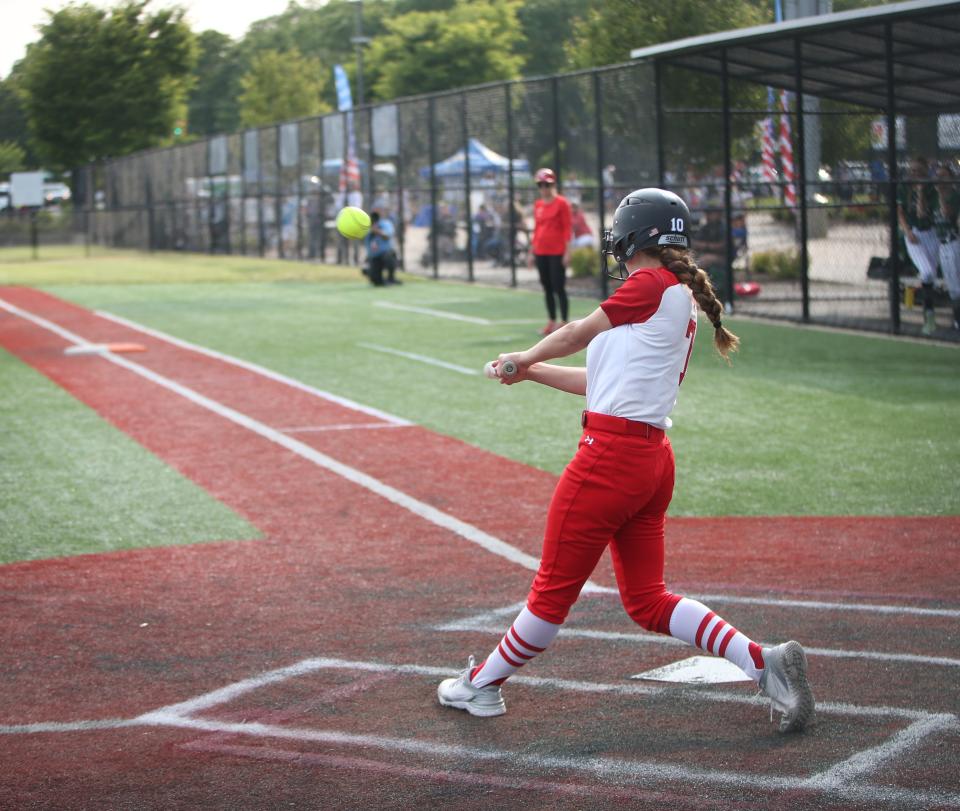 North Rockland's Tara Murphy at bat during the New York State Softball Championship semifinal versus Shenendehowa on June 9, 2023. 