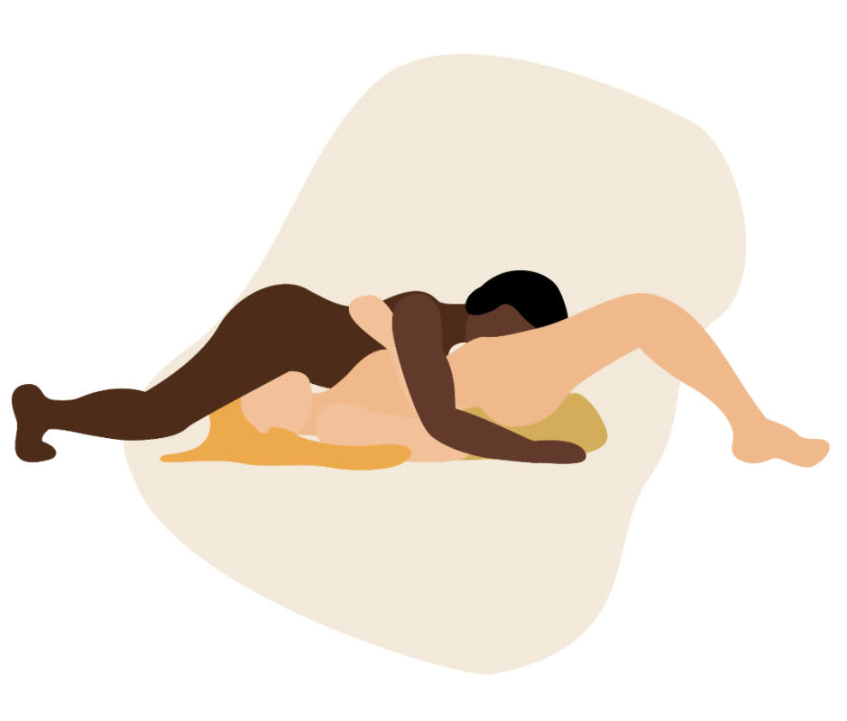 Enhance 69 sex position with a pillow or wedge.<p>Illustrations by Katie Buckleitner </p>