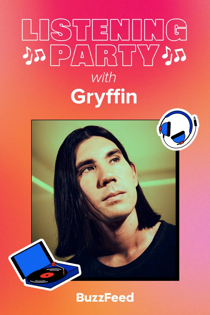 Gryffin looking northeast with caption "Listening Party"