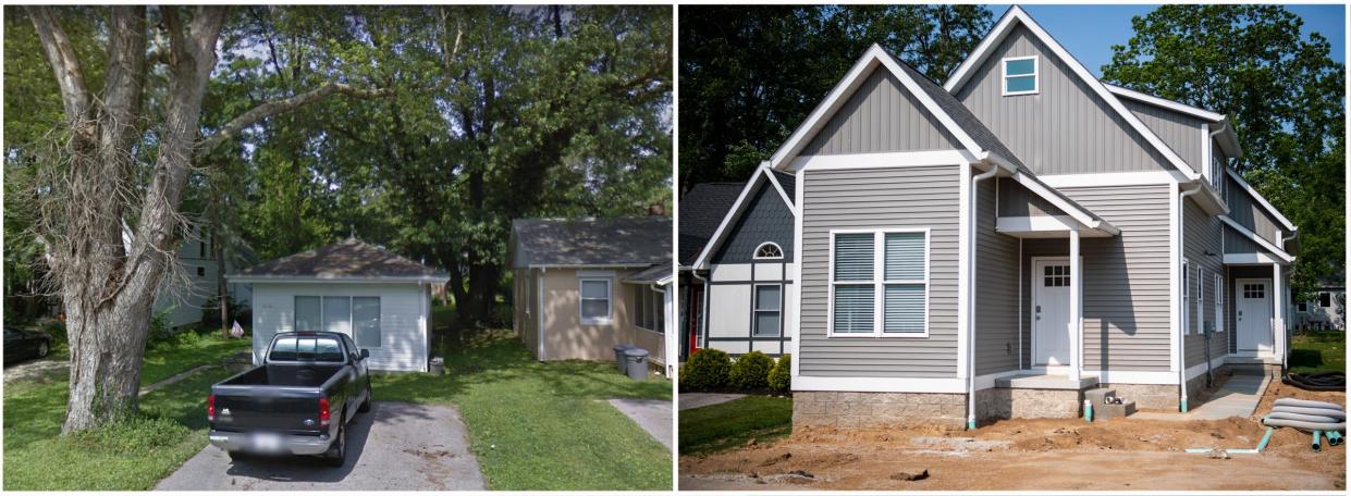 The housing structure at 110 S. Roosevelt from a single family, left, dwelling to a duplex, right as of May 25, 2023. 