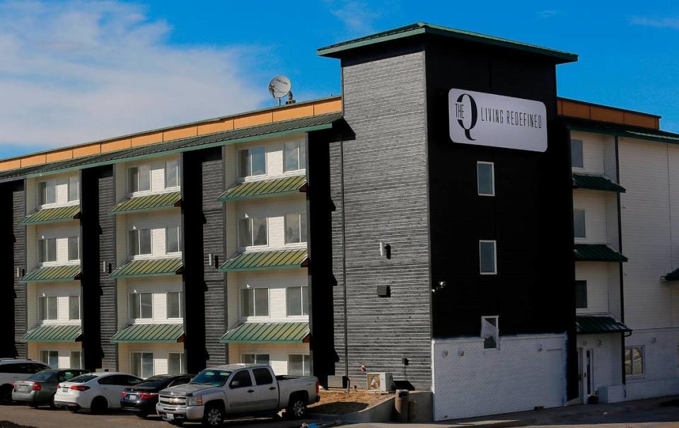 The Q apartment complex at 7901 W. Quinault Ave. in Kennewick. The facility, formerly a motel, has been renovated into a micro-apartment complex with a variety of floor plans.