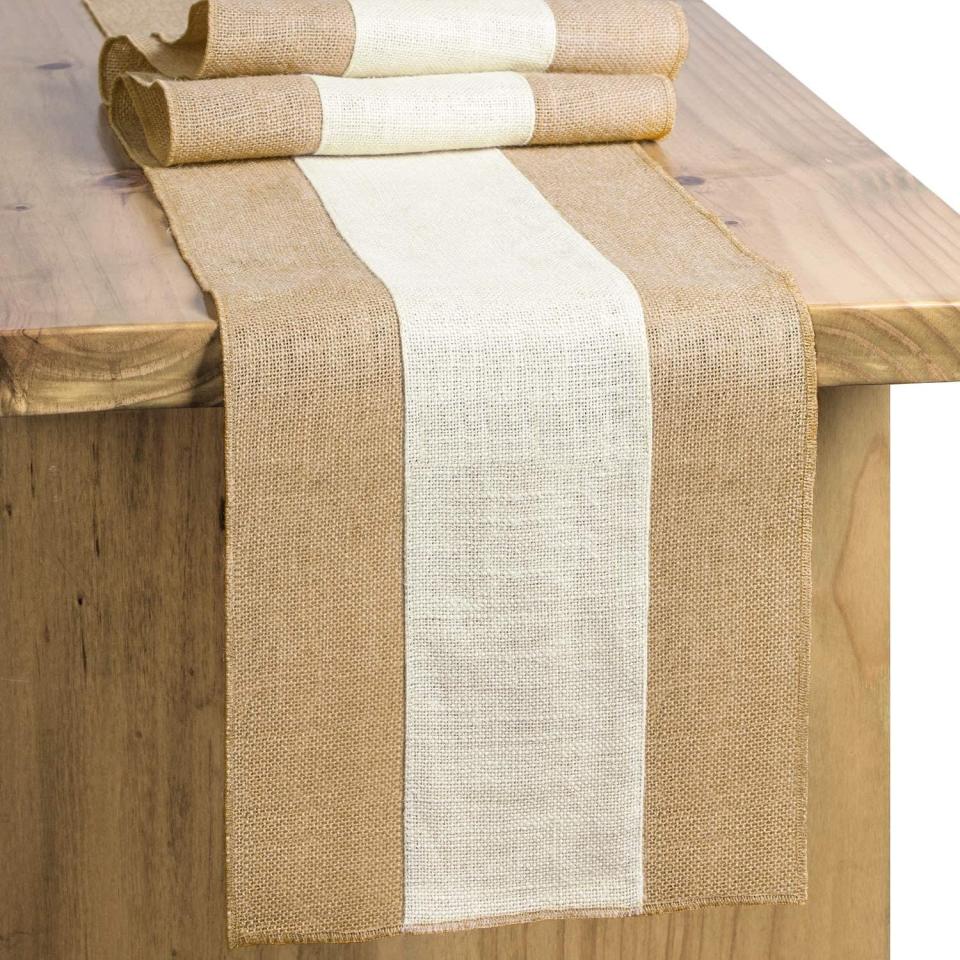 12) Letjolt Burlap Table Runner