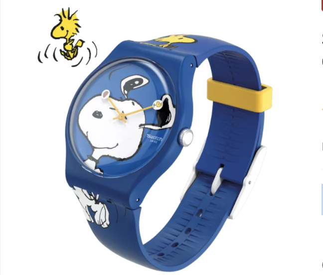 Swatch x Peanuts Hee Hee Hee (SO29Z106) Quartz 41mm Silicone Strap. PHOTO: Lazada