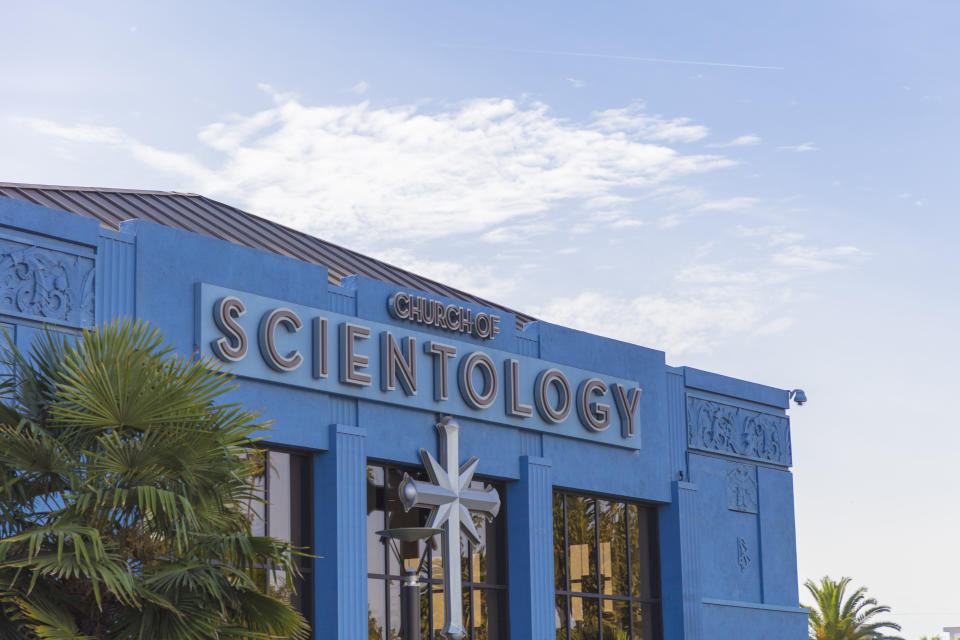 An editorial stock photo of the Scientology building in Hollywood, California.