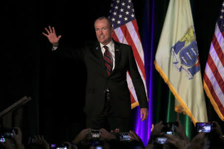 Phil Murphy, Governor-elect of New Jersey, speaks at his election night victory rally in Asbury Park, New Jersey, U.S., November 7, 2017. REUTERS/Dominick Reuter