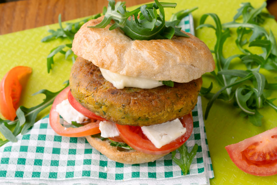 Greek-style veg burger (Andrew Bowden-Smith)