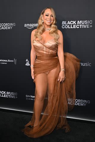 <p>ROBYN BECK/AFP via Getty</p> Mariah Carey on February 01, 2024 in Los Angeles, California