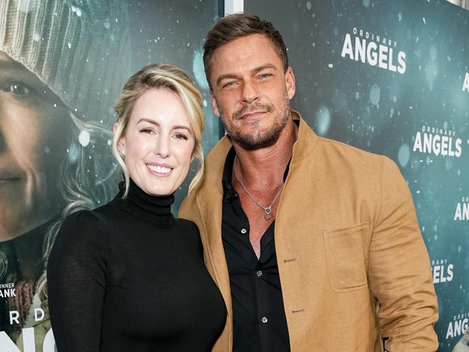 Catherine Ritchson and Alan Ritchson at the New York premiere of "Ordinary Angels."