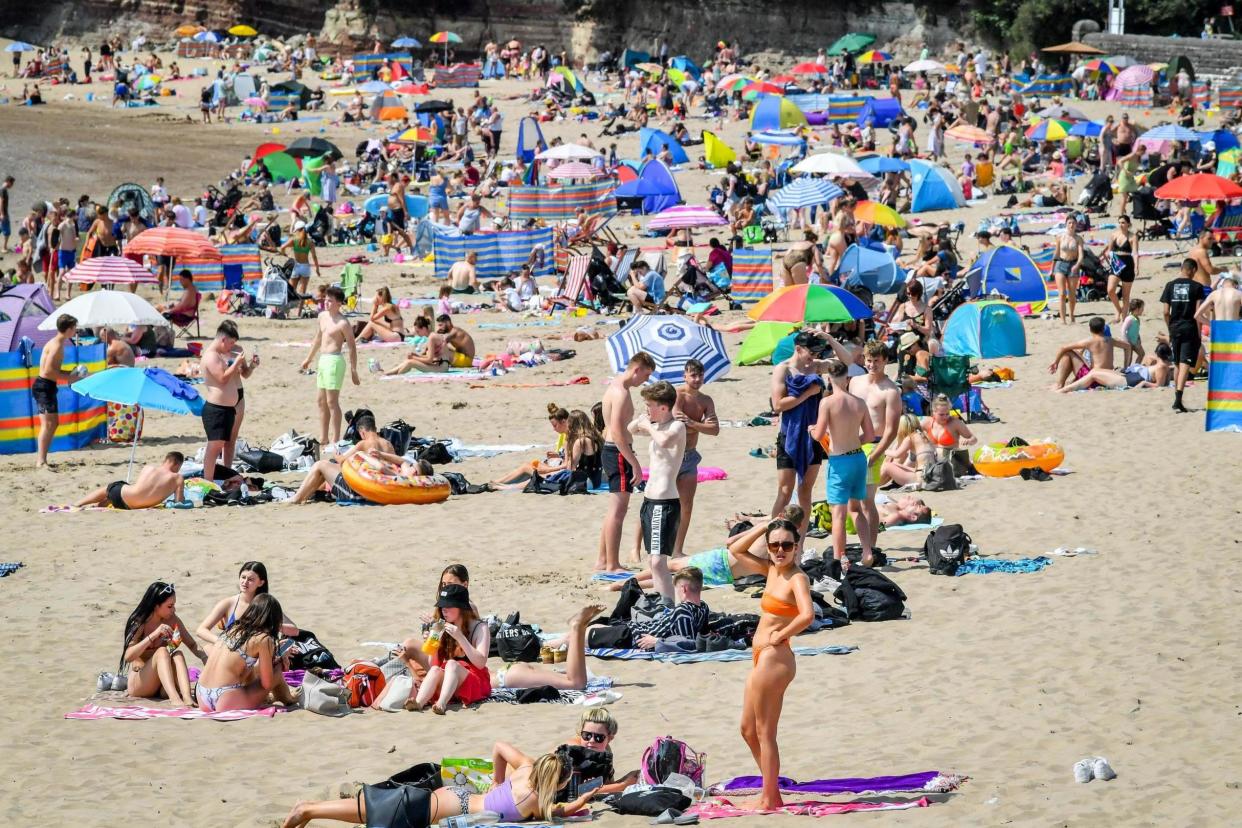 Sunseekers flocked to Barry Island on Friday: PA