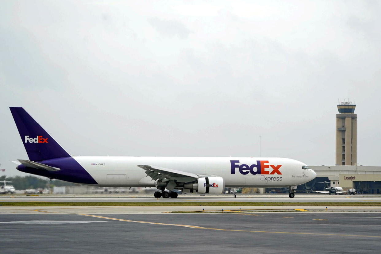 Un Boeing FedEx cargo 767 a atterrit d'urgence à Istanbul en raison d'un problème sur son train d'atterrissage.   - Credit:Wilfredo Lee/AP/SIPA / SIPA / Wilfredo Lee/AP/SIPA