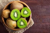 <p>Three kiwifruit a day have been shown to significantly lower blood pressure, according to a study by <a href="https://www.ncbi.nlm.nih.gov/pubmed/25483553" rel="nofollow noopener" target="_blank" data-ylk="slk:Oslo University Hospital;elm:context_link;itc:0;sec:content-canvas" class="link ">Oslo University Hospital</a>. Of course, there is no magic fruit or vegetable that will rid you of your blood pressure problems, but adding more kiwi into your diet may be a good choice. </p><p><strong>Try it:</strong> Chop some kiwi up and sprinkle them over a <a href="https://www.prevention.com/food-nutrition/recipes/a20521884/kiwi-parfait/" rel="nofollow noopener" target="_blank" data-ylk="slk:yogurt parfait;elm:context_link;itc:0;sec:content-canvas" class="link ">yogurt parfait</a>. </p>