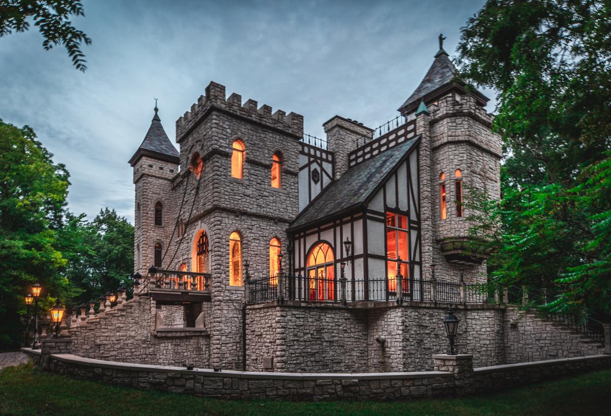 The Medieval-inspired castle in Michigan with 26 rooms was built in the mid-1980s.