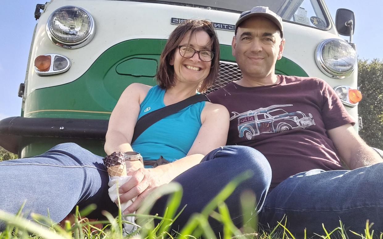 Carlo and Julie Pegoraro with their beloved campervan Enoch